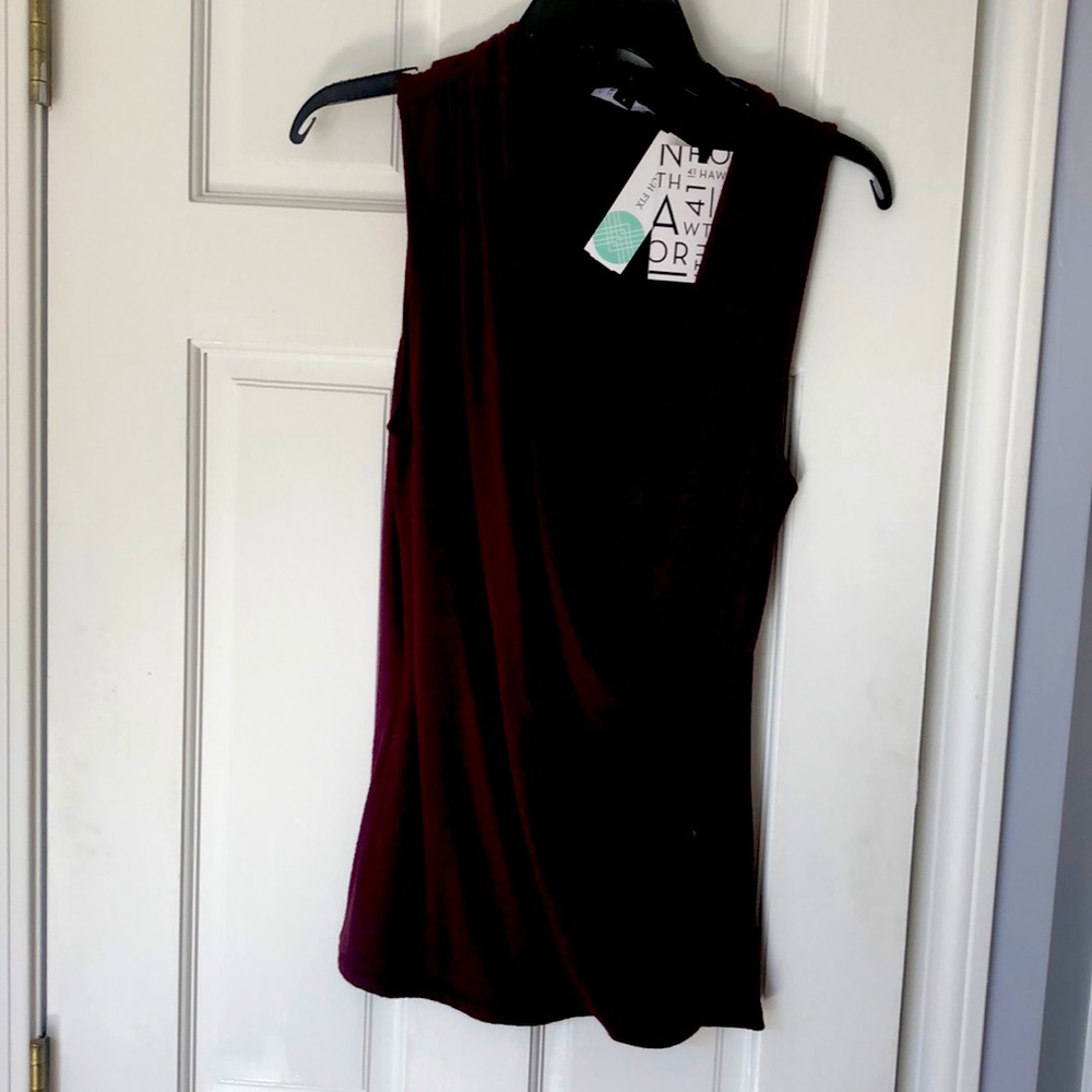 Wrap front knit top
